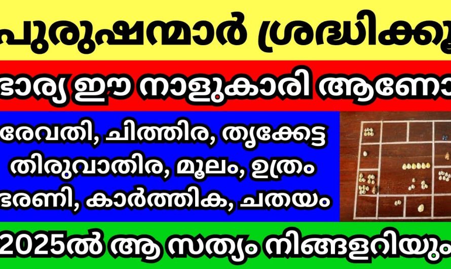 2025ൽ പുരുഷന്മാർക്ക് ഈ നക്ഷത്രത്തിൽപ്പെട്ട ഭാര്യയാണെങ്കിൽ സൗഭാഗ്യങ്ങളുടെ പെരുമഴ ആയിരിക്കും..