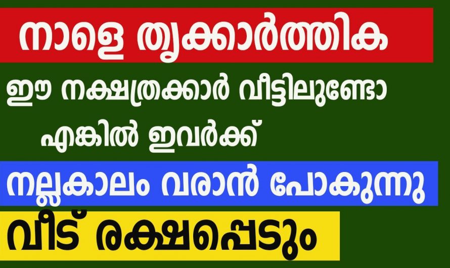 തൃക്കാർത്തിക മുതൽ ജീവിതത്തിലെ വളരെ നല്ല മാറ്റങ്ങൾ വന്നുചേരുന്ന നക്ഷത്രക്കാർ..