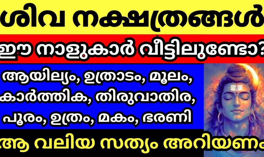 ശിവഗണത്തിൽ പിറന്ന ഈ നക്ഷത്രക്കാരെ കുറിച്ച് അറിയാമോ…